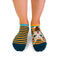 Socquettes Enfants Chat Sphynx Turquoise jaune