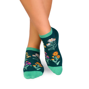 Socquettes Coton fin Herbes Vert foncé