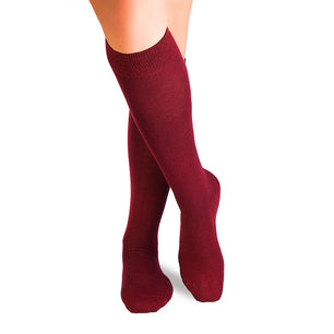 Mi-bas Laine mérinos fine Bordeaux
