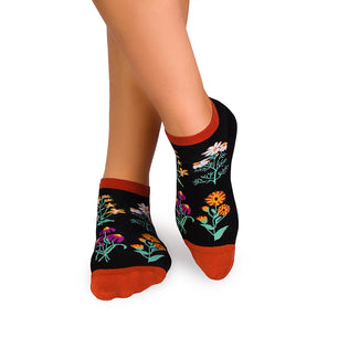 Socquettes Coton fin Herbes Noir