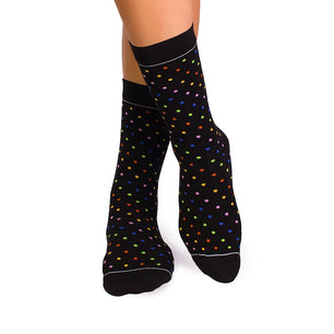 Chaussettes Bambou fin Arc-en-ciel Pois