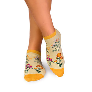 Socquettes Coton fin Herbes Jaune