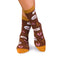 Chaussettes Coton Skulls & Roses Marron