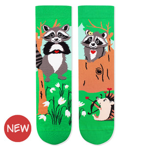 Chaussettes Arty Ratons Laveurs Amoureux - Vert