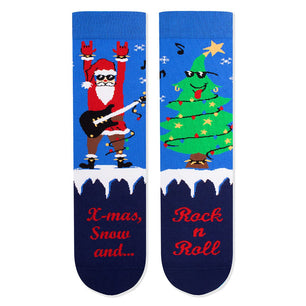 Chaussettes Arty Noël Père Noël rockeur - Bleu