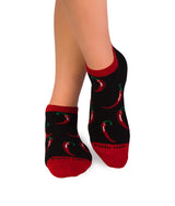Socquettes Coton Piments rouges Noir