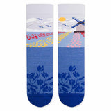 Chaussettes Arty Tulipes et Moulins Bleu