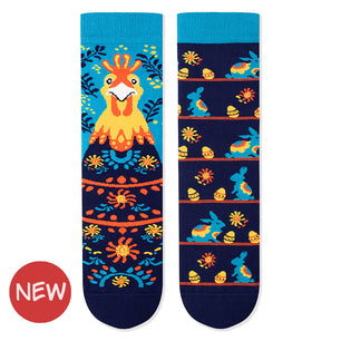 Chaussettes Arty avec Poule de Pâques – Bleu marine