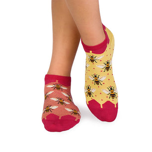 Socquettes Bambou fin Abeilles Jaune