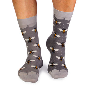 Chaussettes Bambou fin Abeilles Gris
