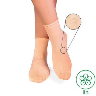 Chaussettes Courtes Lin Corail