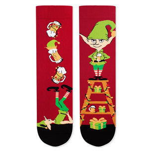 Chaussettes Arty Noël Lutin Joyeux - Bordeaux clair