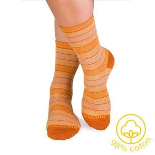 Chaussettes Coton pur Rayures Jaune