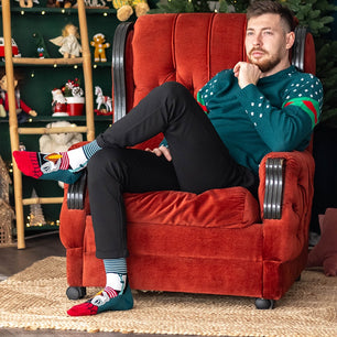 Chaussettes en bambou Noël Polaire - Macareux moine
