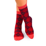 Chaussettes Coton Losanges Bordeaux