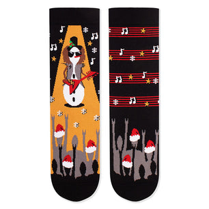 Chaussettes Arty Noël Bonhomme de neige rockeur - Noir