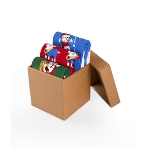 Coffret de 3 paires de Chaussettes Coton Wintertime Père Noël Bonhomme de neige Cerf