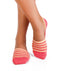 Socquettes invisibles Rayures Corail