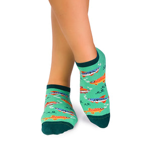 Socquettes Coton fin Poissons Menthe
