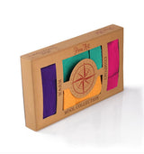Coffret de 4 paires de Chaussettes Laine mérinos Menthe Violet foncé Fuchsia Moutarde