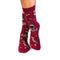 Chaussettes Bambou fin Fleurs & Oiseaux – Bordeaux