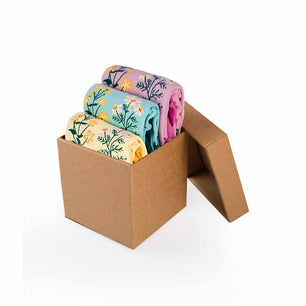 Coffret de 3 paires de Chaussettes Coton fin Herbes Jaune Menthe Violet clair