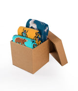 Coffret de 3 paires de Chaussettes Coton Forêt Loup Scarabé Ours