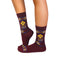 Chaussettes Laine mérinos Motif ethnique Bordeaux
