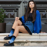 Chaussettes Coton pur Traits - Bleu