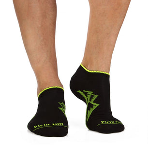 Socquettes Coton Classiques Montagnes Noir fluo