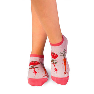 Socquettes Coton fin Légumes Rose pâle