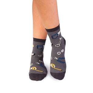 Chaussettes courtes Coton fin Outils Gris