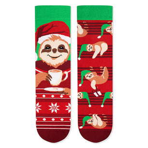 Chaussettes Enfants Noël Paresseux - Rouge